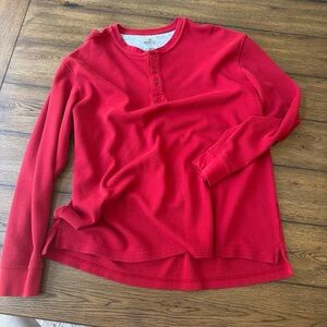 Redhead Red Long Sleeve Henley Top